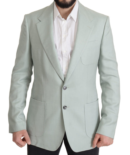 Dolce & Gabbana Elegant Mint Green Silk-Cashmere Blazer Dolce & Gabbana