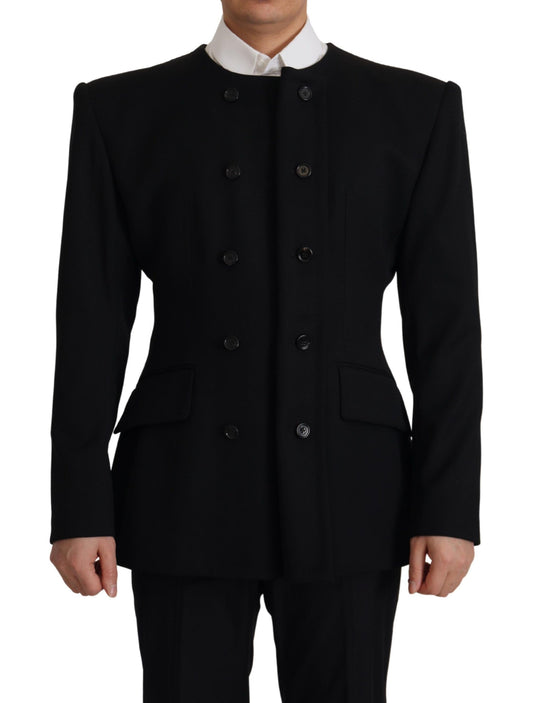 Dolce & Gabbana Elegant Slim Fit Double Breasted Wool Blazer Dolce & Gabbana