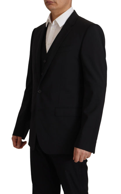 Dolce & Gabbana Elegant Black Martini Blazer and Vest Ensemble Dolce & Gabbana