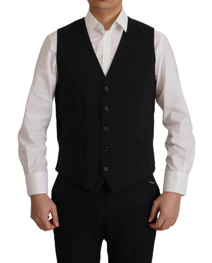 Dolce & Gabbana Elegant Black Martini Blazer and Vest Ensemble Dolce & Gabbana