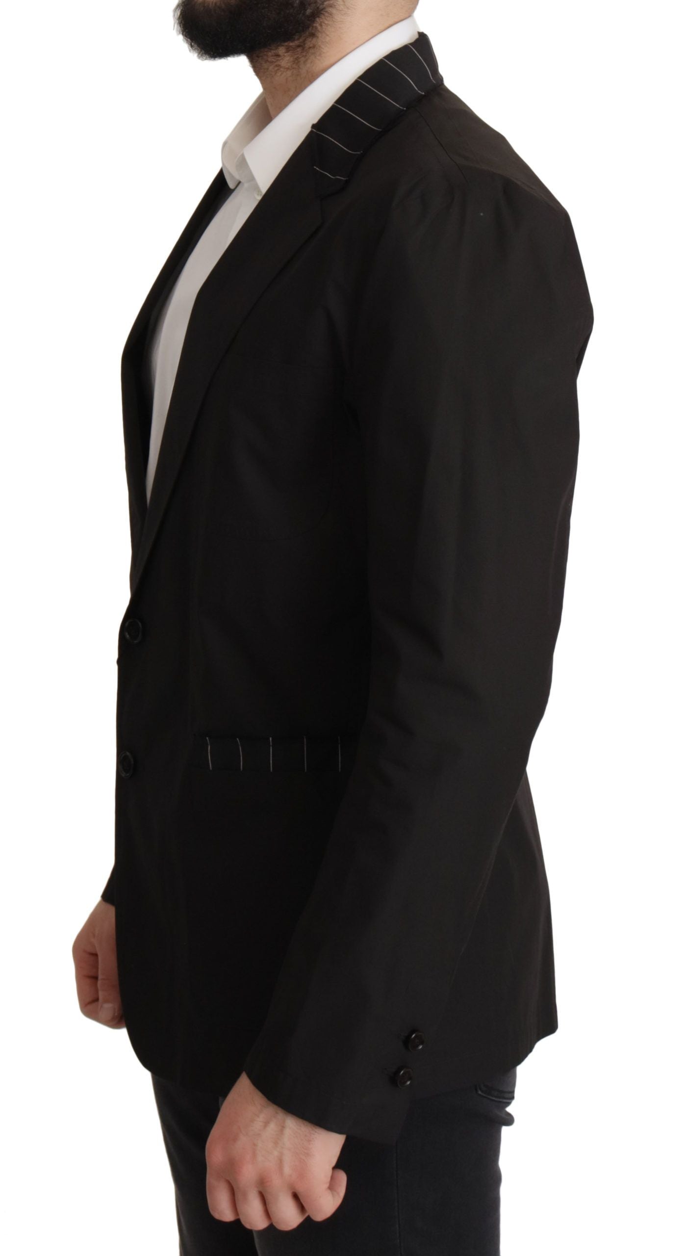 Dolce & Gabbana Elegant Black Cotton-Wool Blend Blazer Jacket Dolce & Gabbana