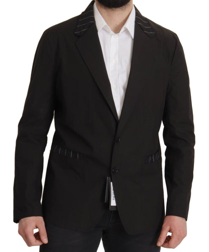 Dolce & Gabbana Elegant Black Cotton-Wool Blend Blazer Jacket Dolce & Gabbana