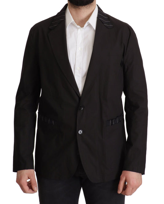 Dolce & Gabbana Elegant Black Cotton-Wool Blend Blazer Jacket Dolce & Gabbana