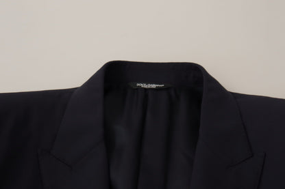 Dolce & Gabbana Elegant Navy Wool Blend Slim Blazer Dolce & Gabbana