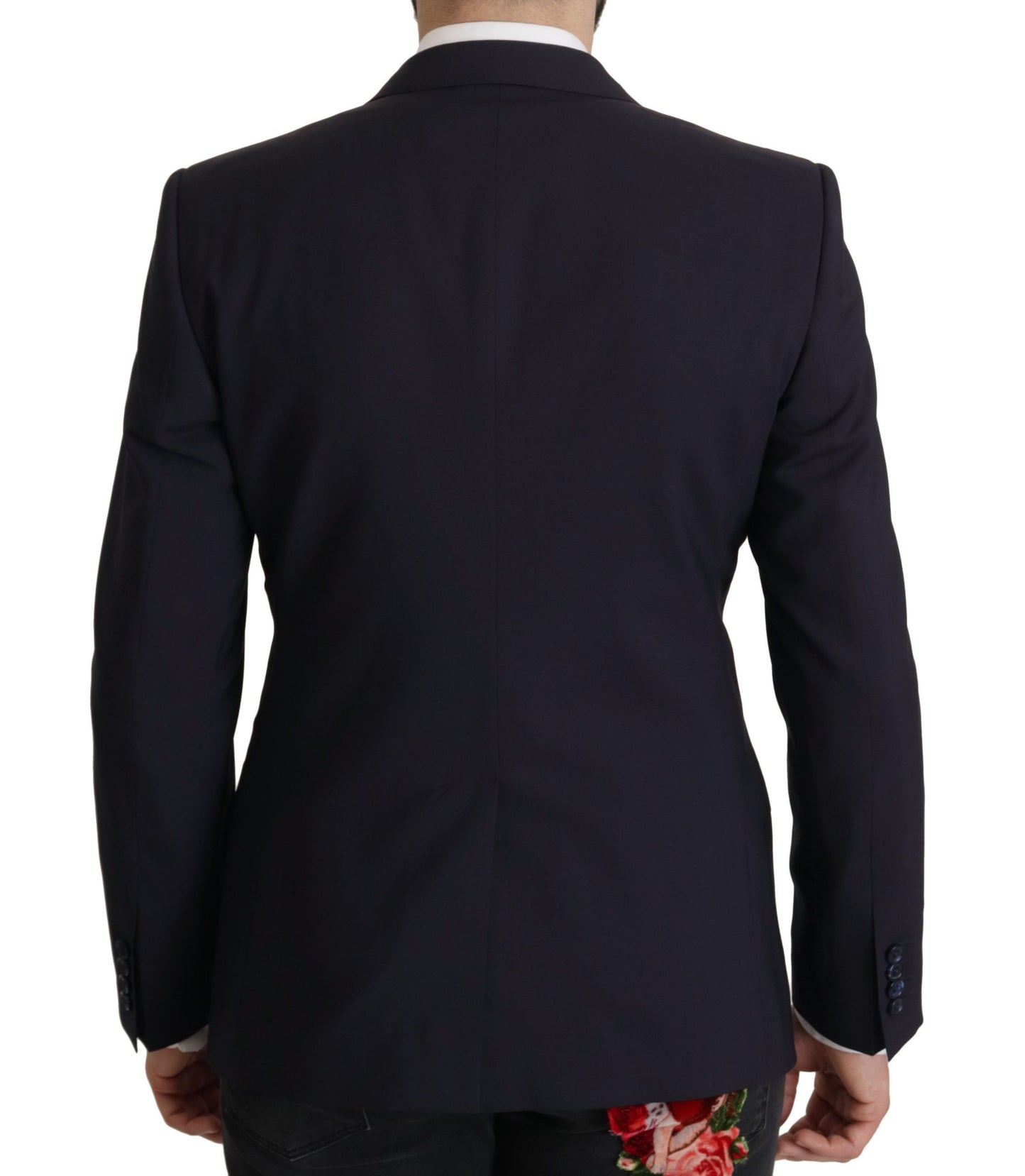 Dolce & Gabbana Elegant Navy Wool Blend Slim Blazer Dolce & Gabbana