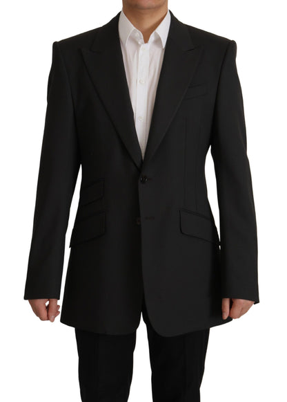 Dolce & Gabbana Elegant Slim Black Wool Blazer Jacket Dolce & Gabbana