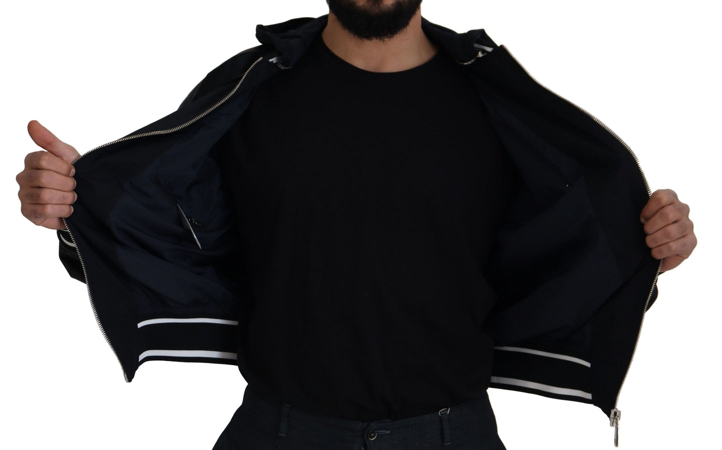 Dolce & Gabbana Elegant Black Bomber Blouson Jacket Dolce & Gabbana