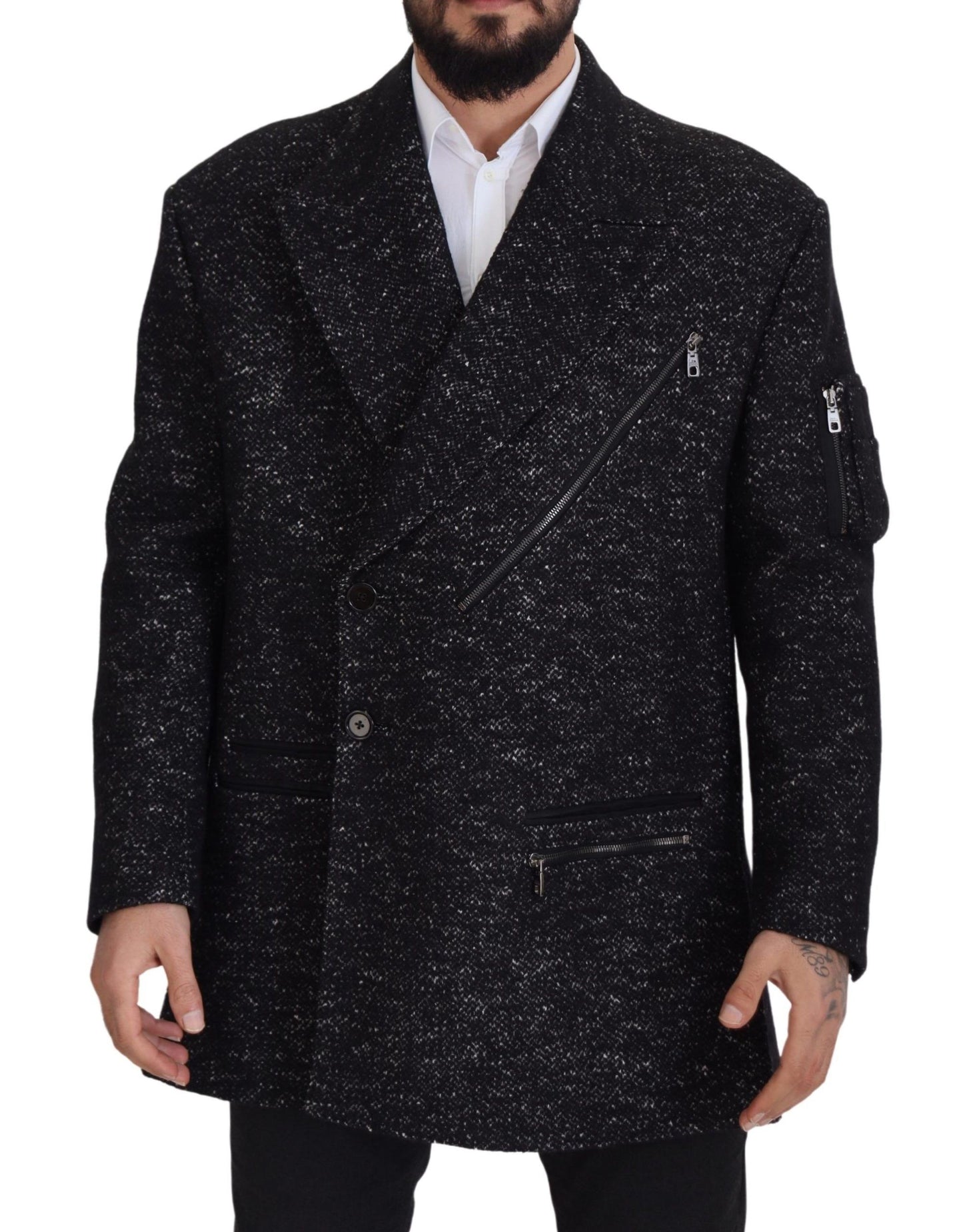 Dolce & Gabbana Sleek Patterned Wool Double Breasted Jacket Dolce & Gabbana