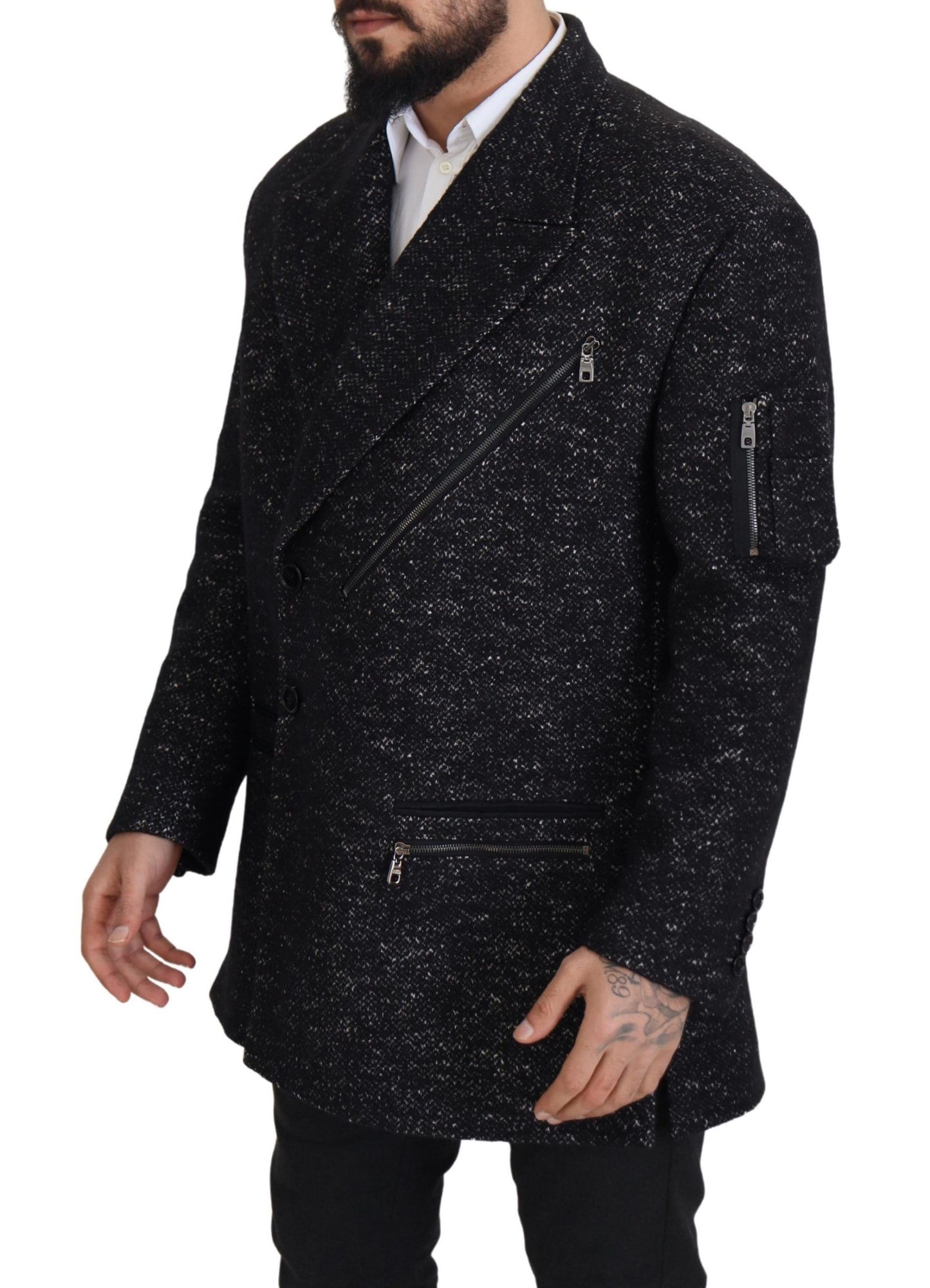 Dolce & Gabbana Sleek Patterned Wool Double Breasted Jacket Dolce & Gabbana