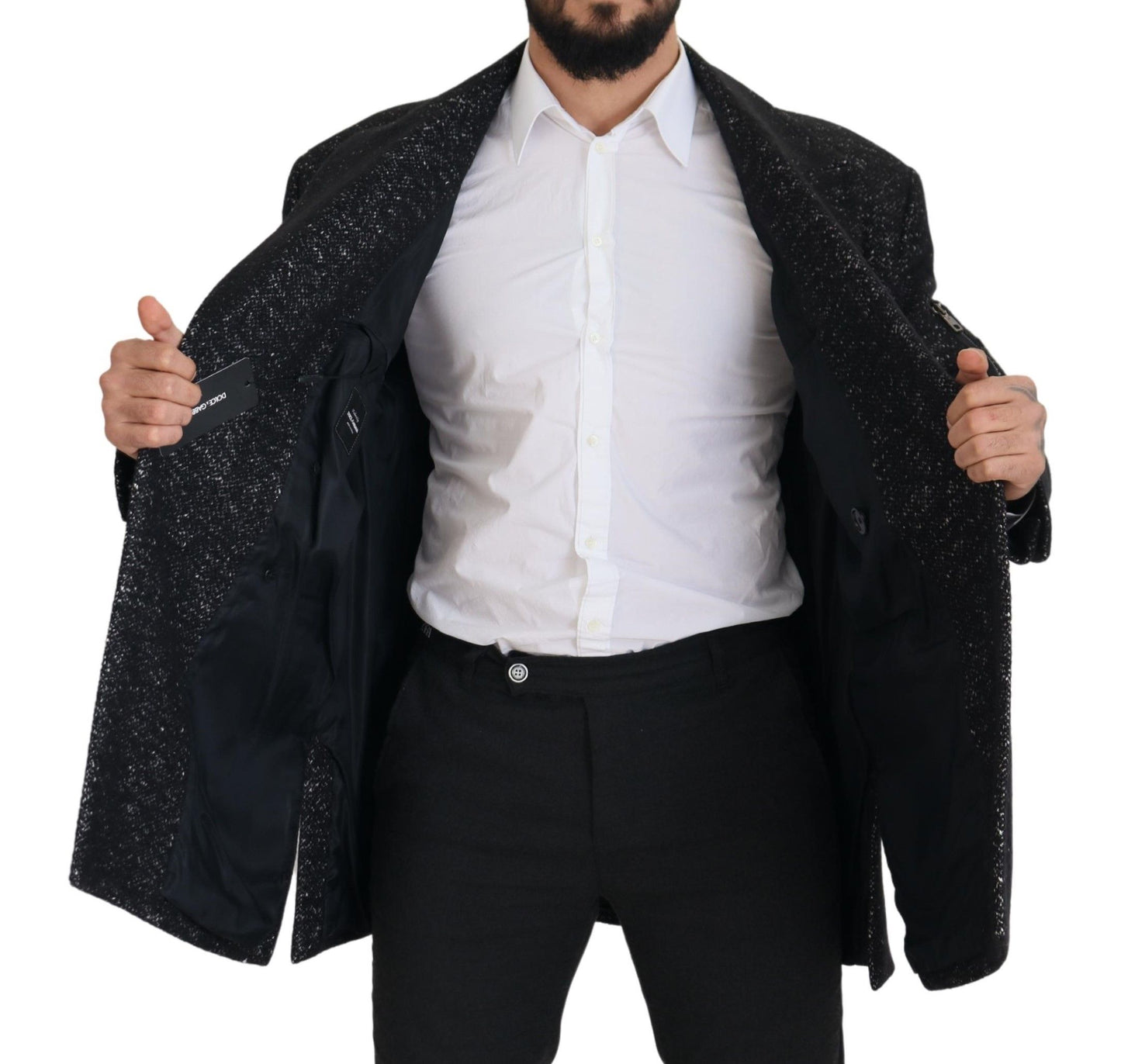 Dolce & Gabbana Sleek Patterned Wool Double Breasted Jacket Dolce & Gabbana