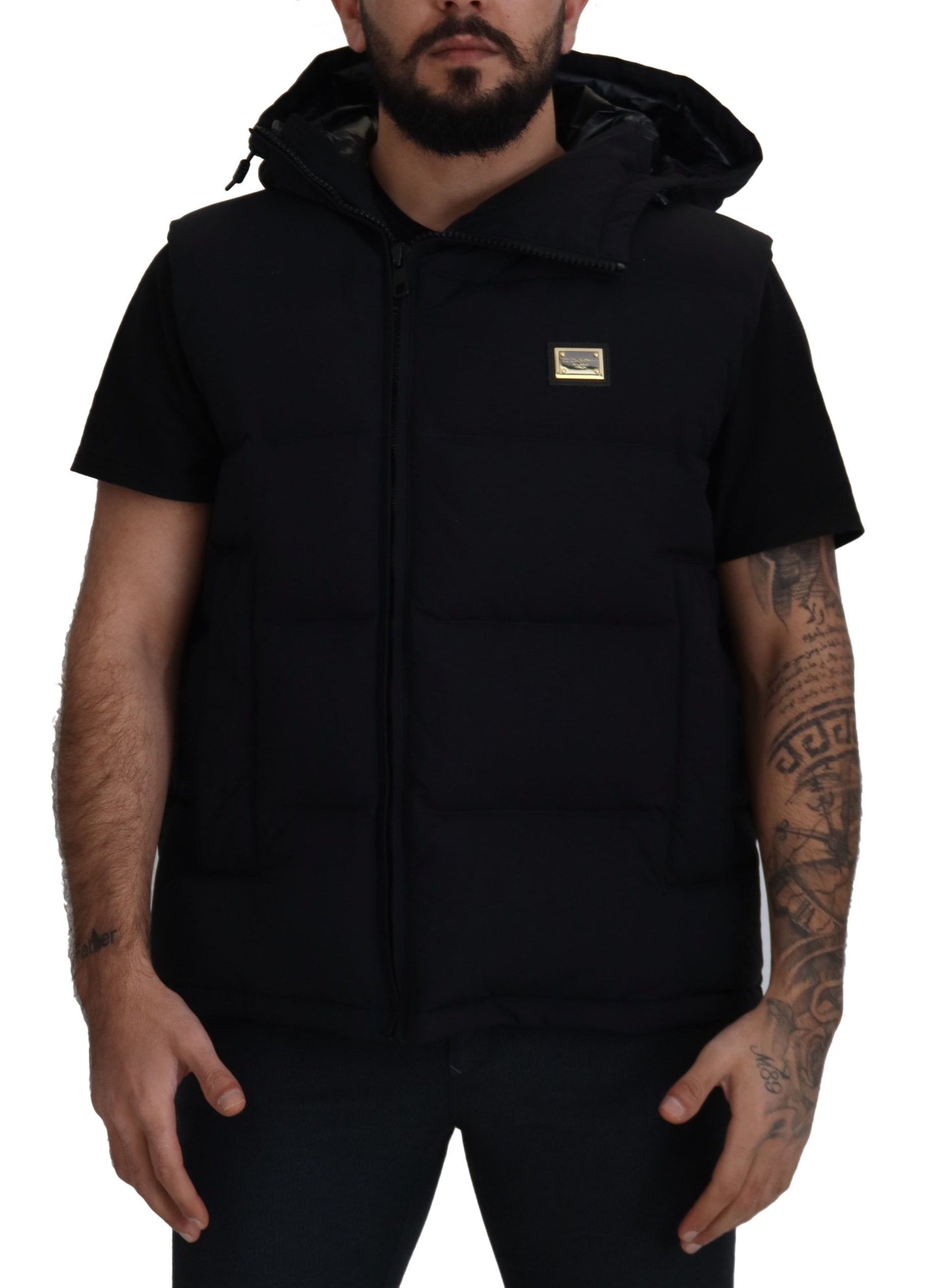 Dolce & Gabbana Sleek Black Hooded Short Sleeve Jacket Dolce & Gabbana