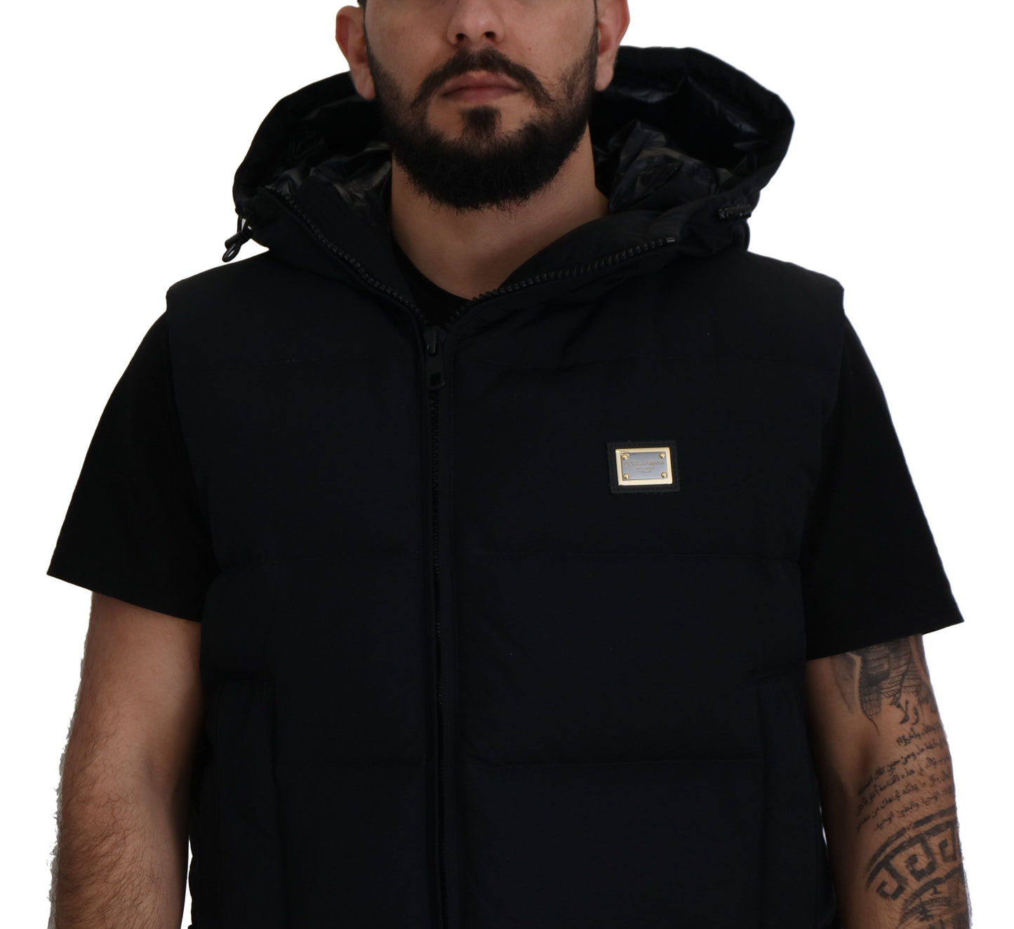 Dolce & Gabbana Sleek Black Hooded Short Sleeve Jacket Dolce & Gabbana