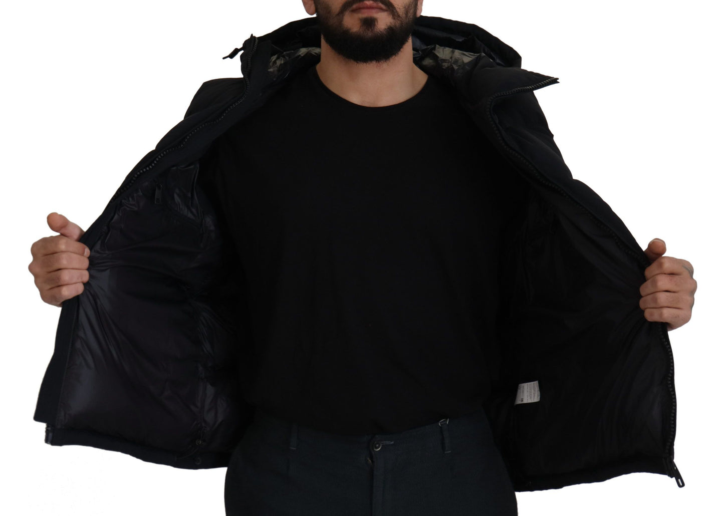 Dolce & Gabbana Sleek Black Hooded Short Sleeve Jacket Dolce & Gabbana