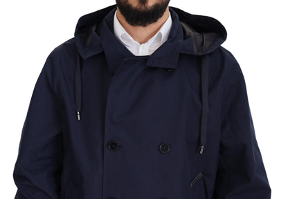 Dolce & Gabbana Elegant Double-Breasted Blue Parka Jacket Dolce & Gabbana