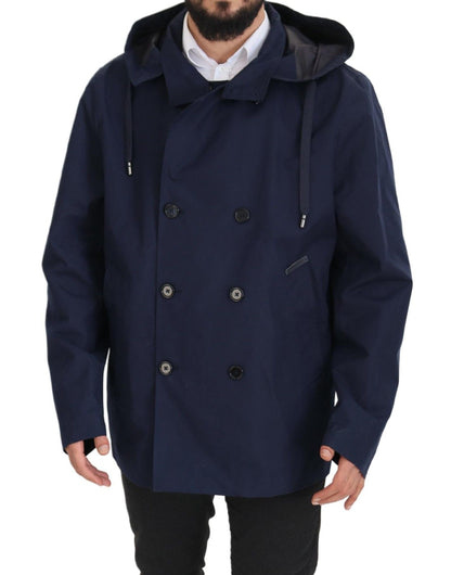 Dolce & Gabbana Elegant Double-Breasted Blue Parka Jacket Dolce & Gabbana