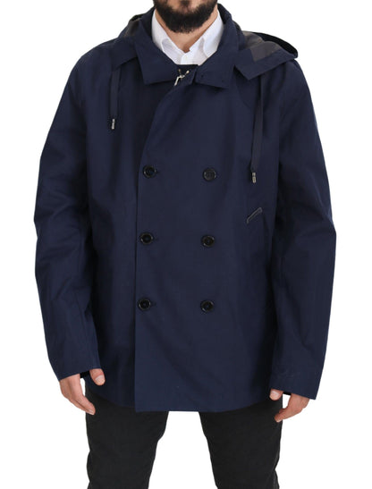 Dolce & Gabbana Elegant Double-Breasted Blue Parka Jacket Dolce & Gabbana