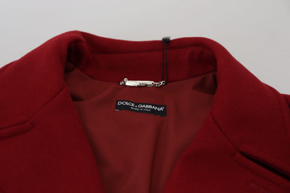 Dolce & Gabbana Elegant Red Double Breasted Wool Jacket Dolce & Gabbana