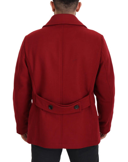 Dolce & Gabbana Elegant Red Double Breasted Wool Jacket Dolce & Gabbana