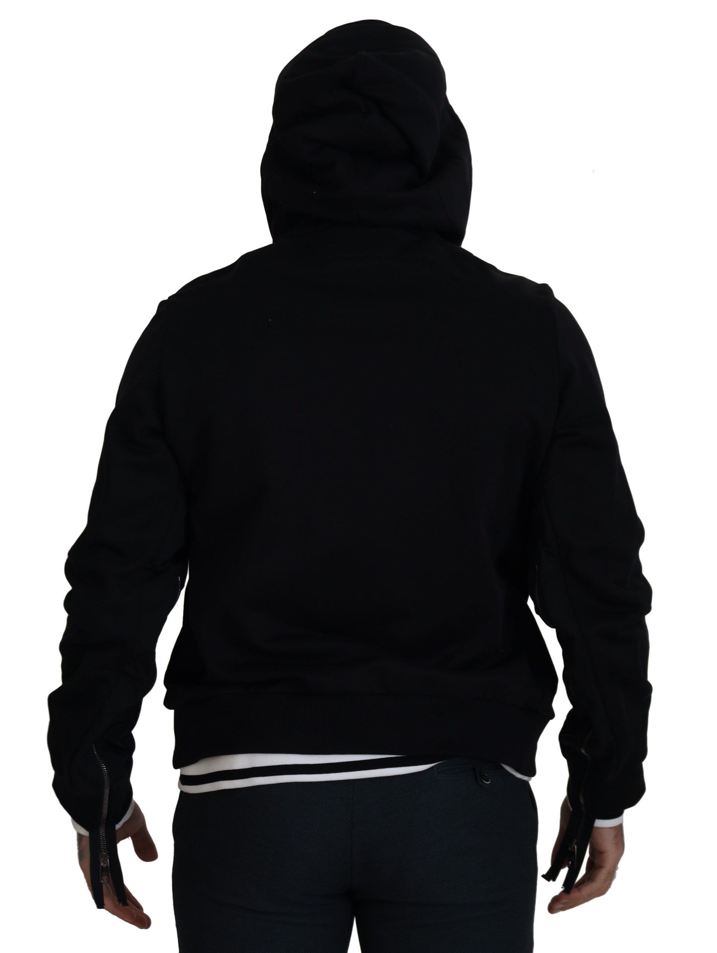 Dolce & Gabbana Elegant Black Bomber Jacket with Hood Dolce & Gabbana