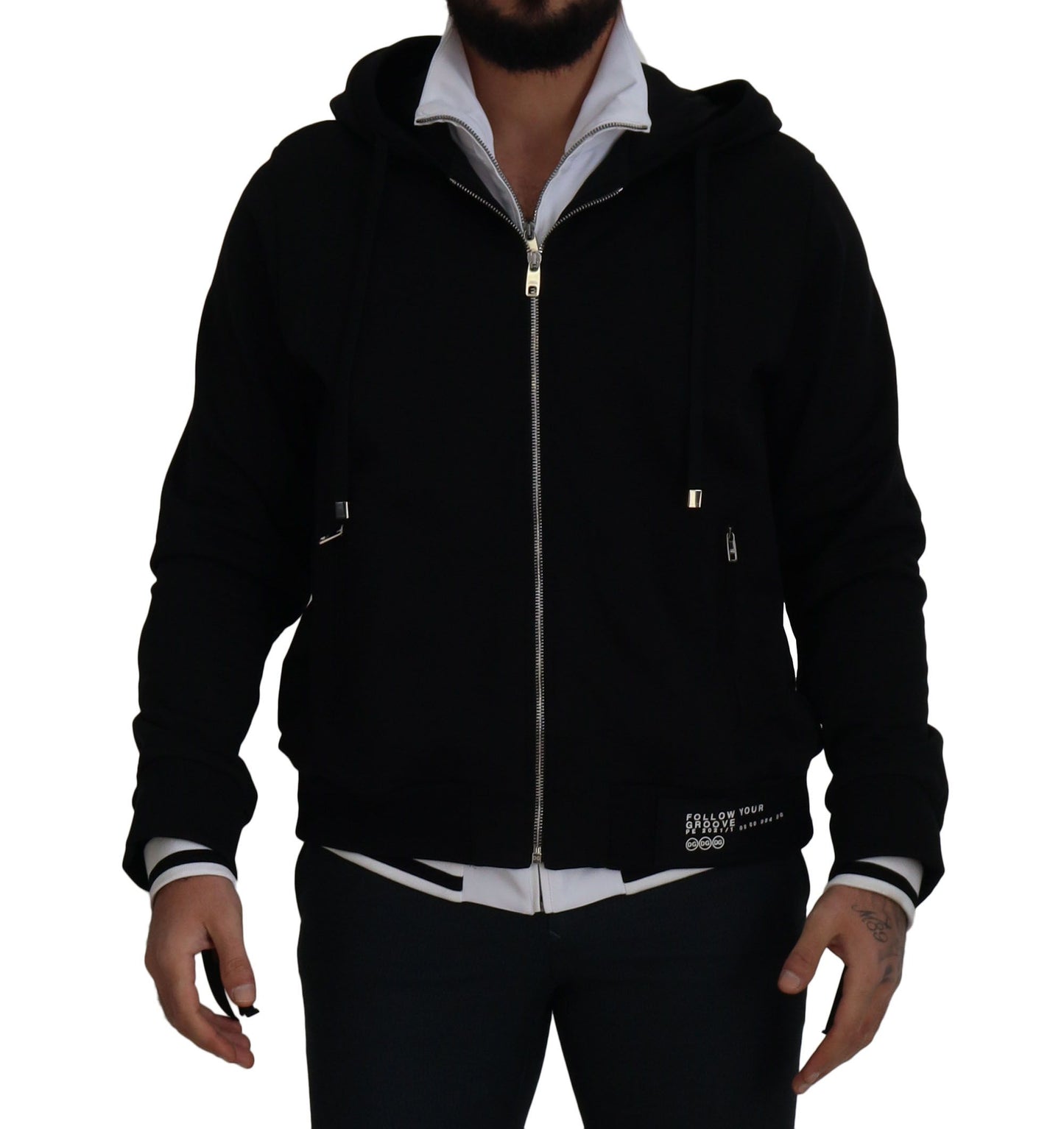 Dolce & Gabbana Elegant Black Bomber Jacket with Hood Dolce & Gabbana