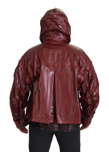 Dolce & Gabbana Elegant Bordeaux Full Zip Hooded Jacket Dolce & Gabbana