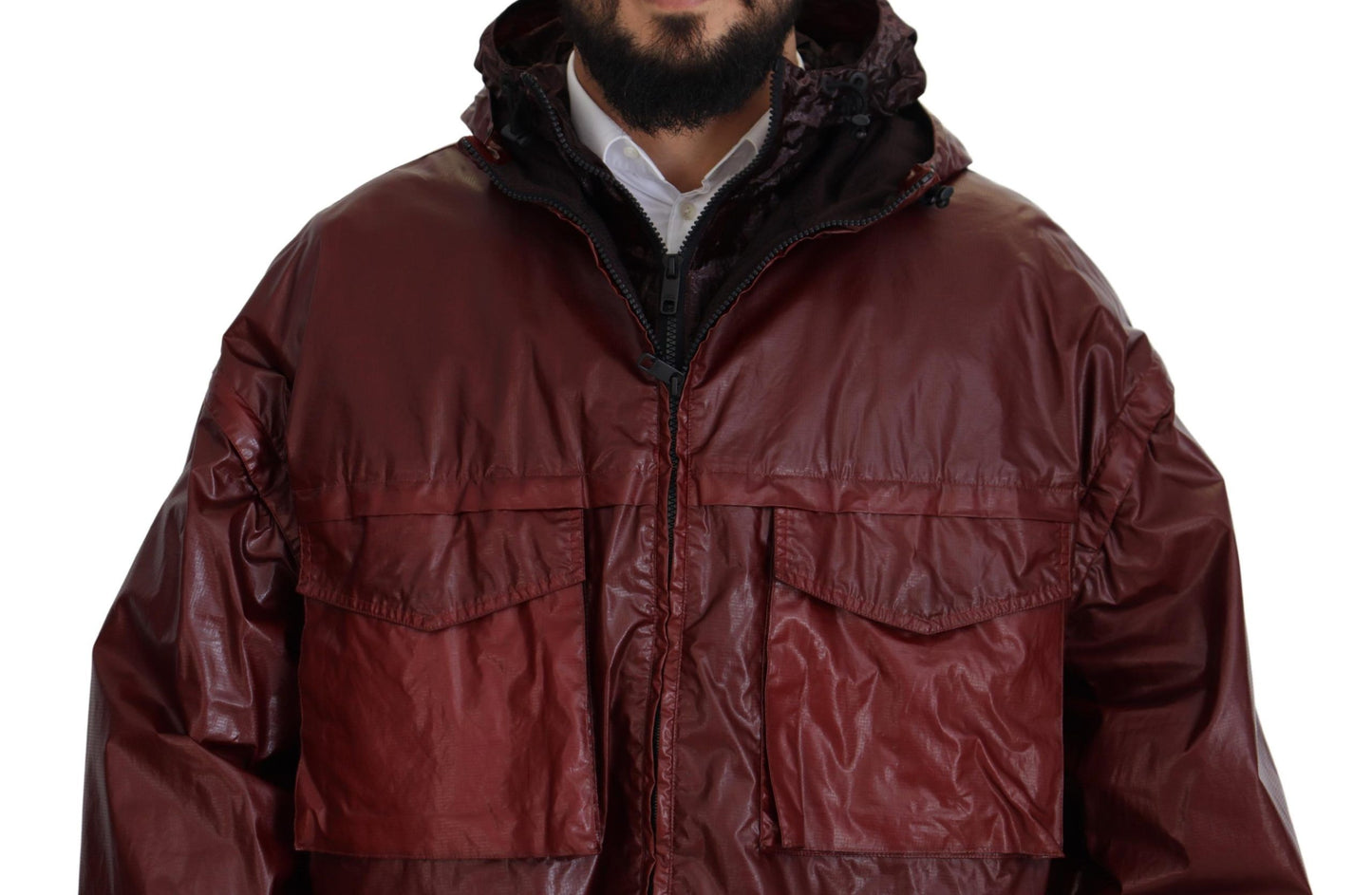 Dolce & Gabbana Elegant Bordeaux Full Zip Hooded Jacket Dolce & Gabbana