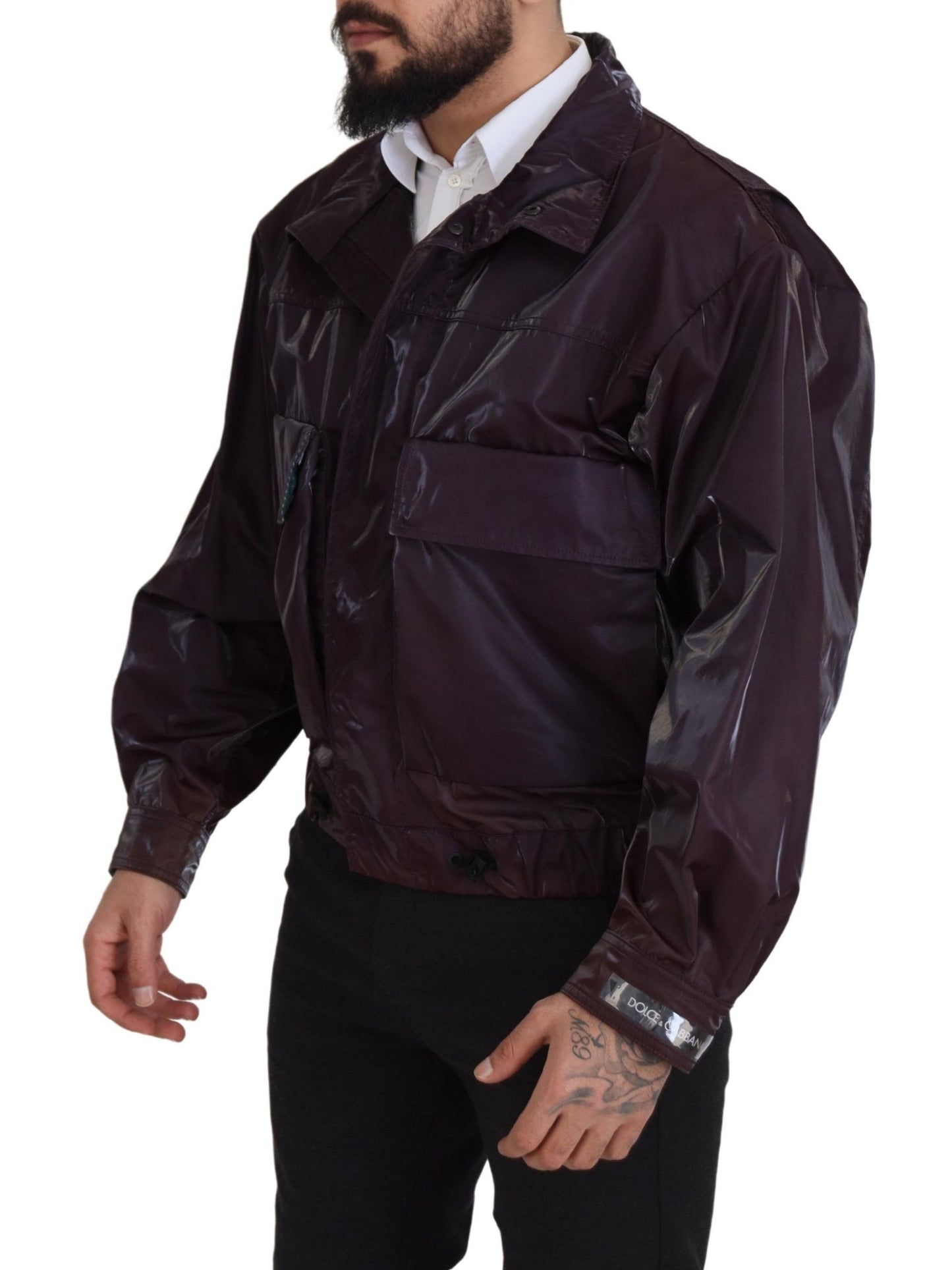 Dolce & Gabbana Elegant Purple Biker Jacket Dolce & Gabbana