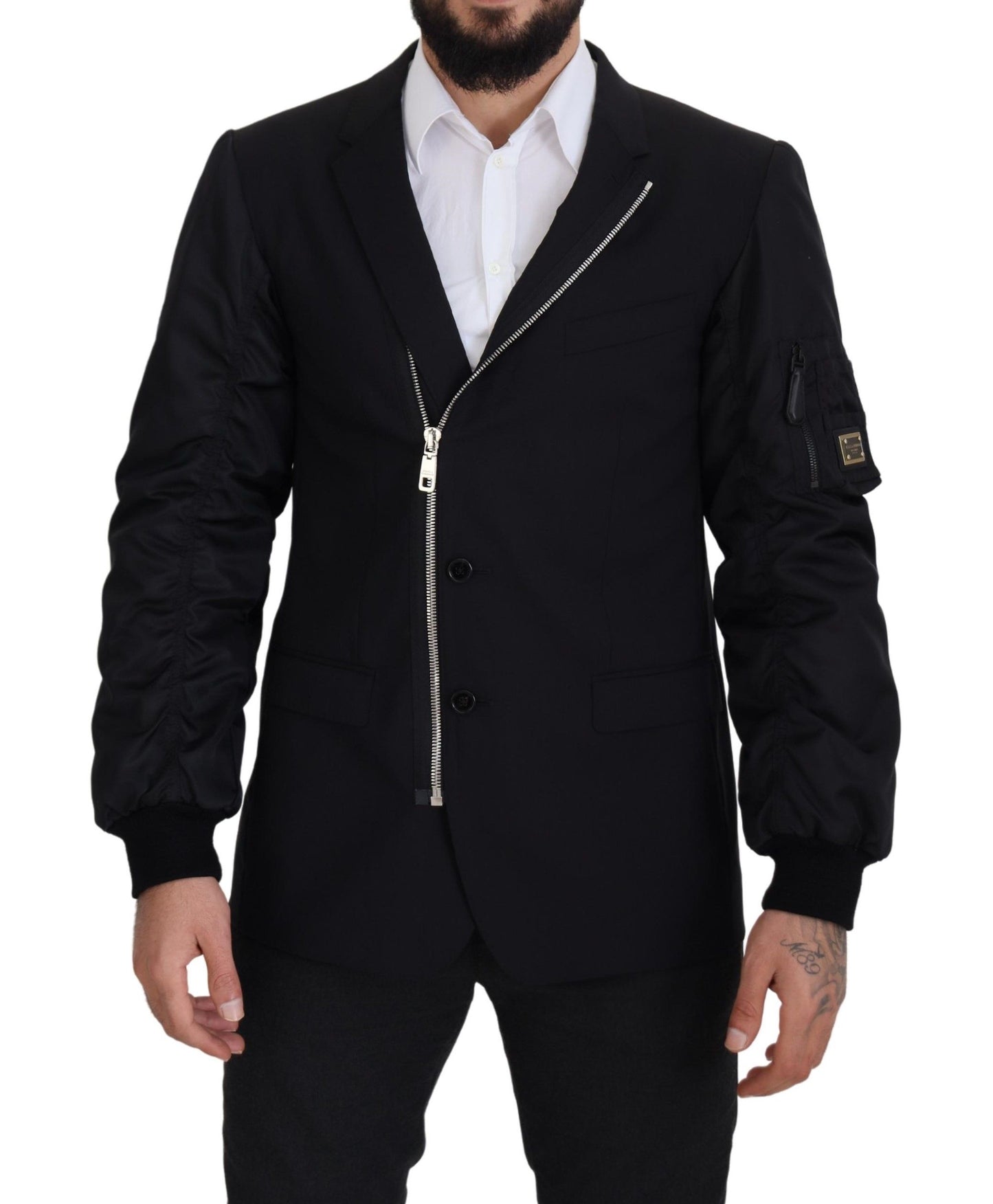 Dolce & Gabbana Elegant Black Virgin Wool Jacket Dolce & Gabbana