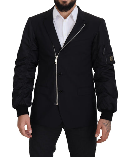 Dolce & Gabbana Elegant Black Virgin Wool Jacket Dolce & Gabbana