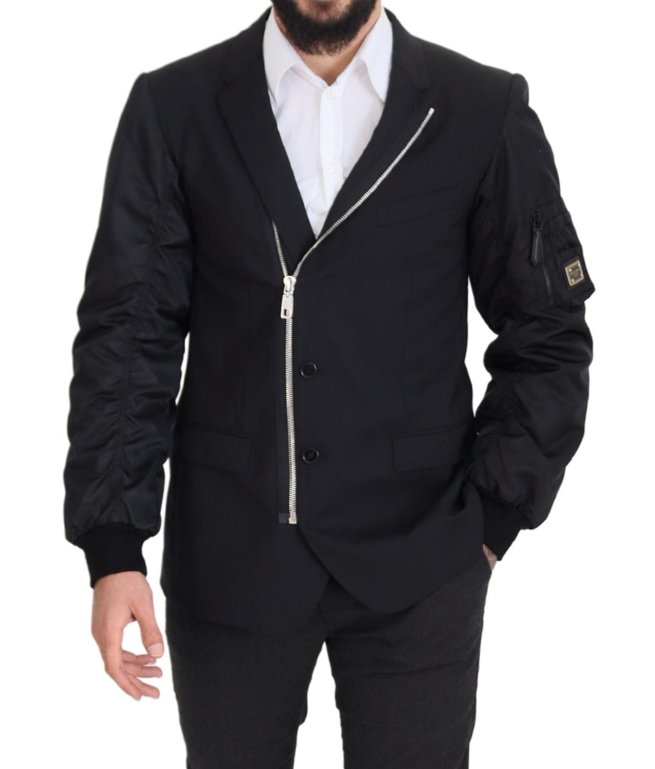 Dolce & Gabbana Elegant Black Virgin Wool Jacket Dolce & Gabbana