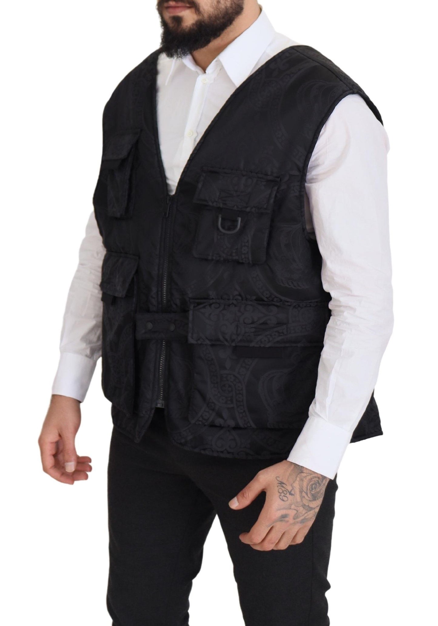 Dolce & Gabbana Elegant Sleeveless Vest Jacket in Black Dolce & Gabbana