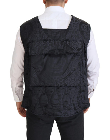 Dolce & Gabbana Elegant Sleeveless Vest Jacket in Black Dolce & Gabbana