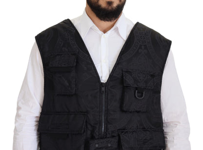 Dolce & Gabbana Elegant Sleeveless Vest Jacket in Black Dolce & Gabbana