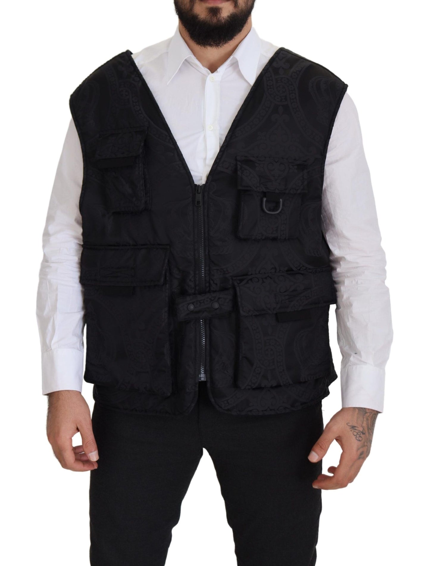 Dolce & Gabbana Elegant Sleeveless Vest Jacket in Black Dolce & Gabbana