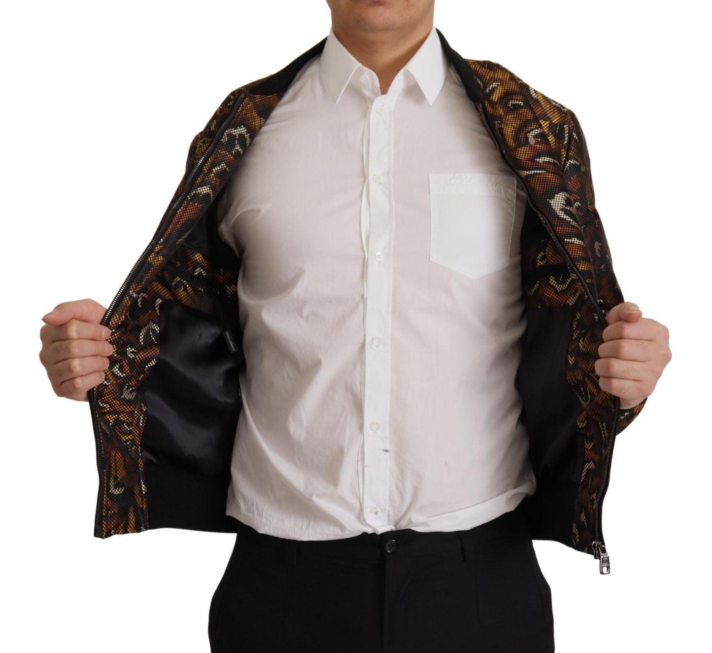 Dolce & Gabbana Elegant Brown Blouson Jacket Dolce & Gabbana