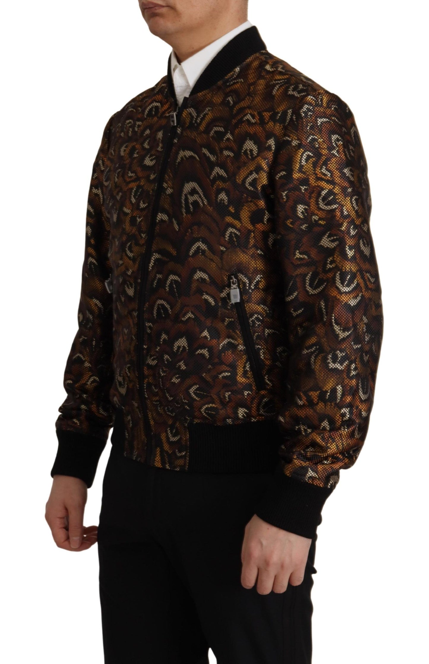 Dolce & Gabbana Elegant Brown Blouson Jacket Dolce & Gabbana