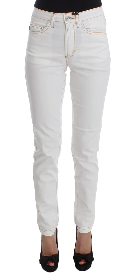 Cavalli Chic White Slim Fit Denim Cavalli