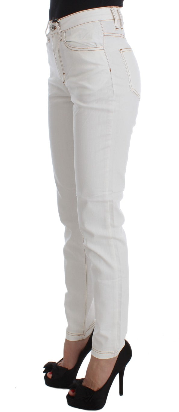 Cavalli Chic White Slim Fit Denim Cavalli