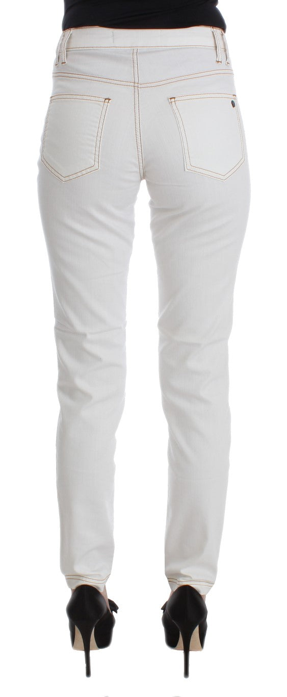 Cavalli Chic White Slim Fit Denim Cavalli