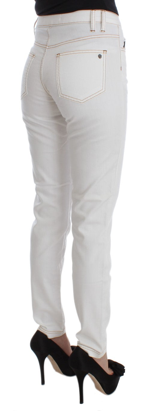 Cavalli Chic White Slim Fit Denim Cavalli