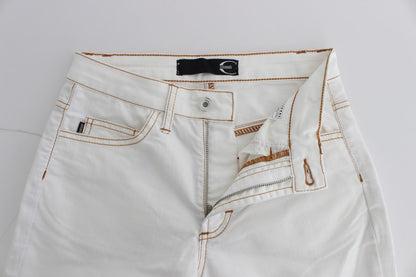 Cavalli Chic White Slim Fit Denim Cavalli