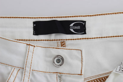 Cavalli Chic White Slim Fit Denim Cavalli