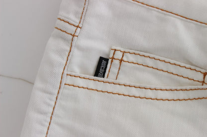 Cavalli Chic White Slim Fit Denim Cavalli