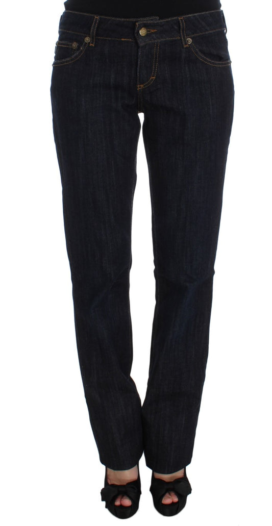 Cavalli Chic Blue Straight Fit Designer Jeans Cavalli