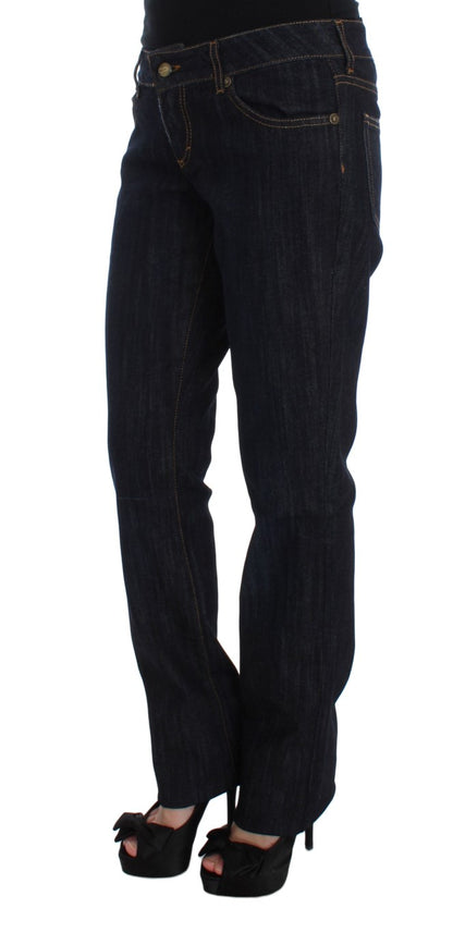 Cavalli Chic Blue Straight Fit Designer Jeans Cavalli