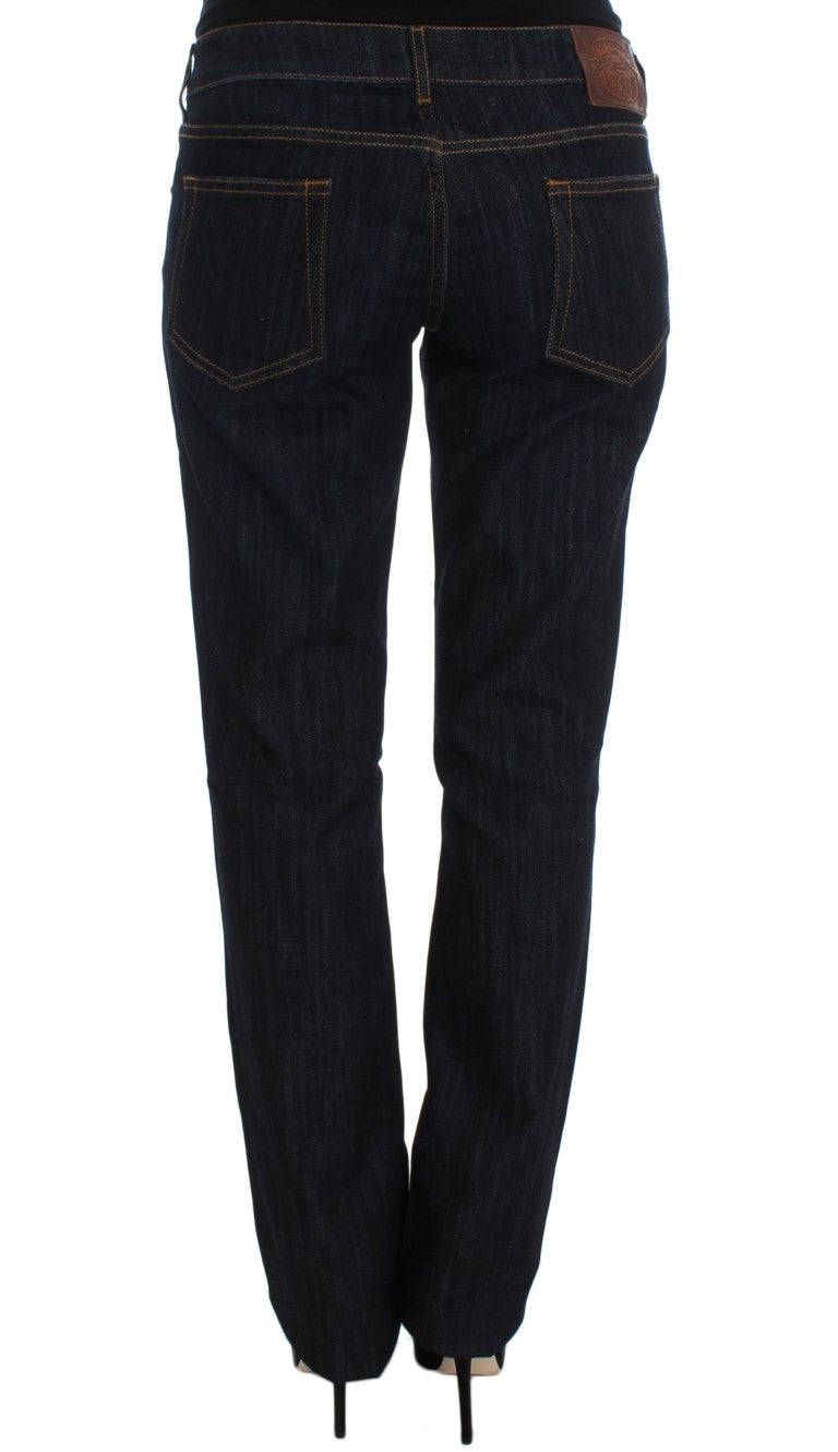 Cavalli Chic Blue Straight Fit Designer Jeans Cavalli