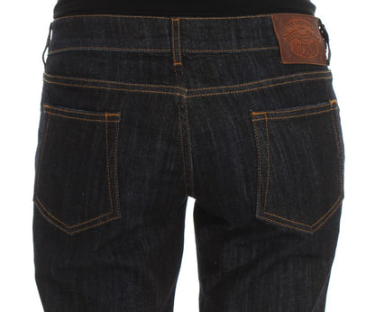 Cavalli Chic Blue Straight Fit Designer Jeans Cavalli