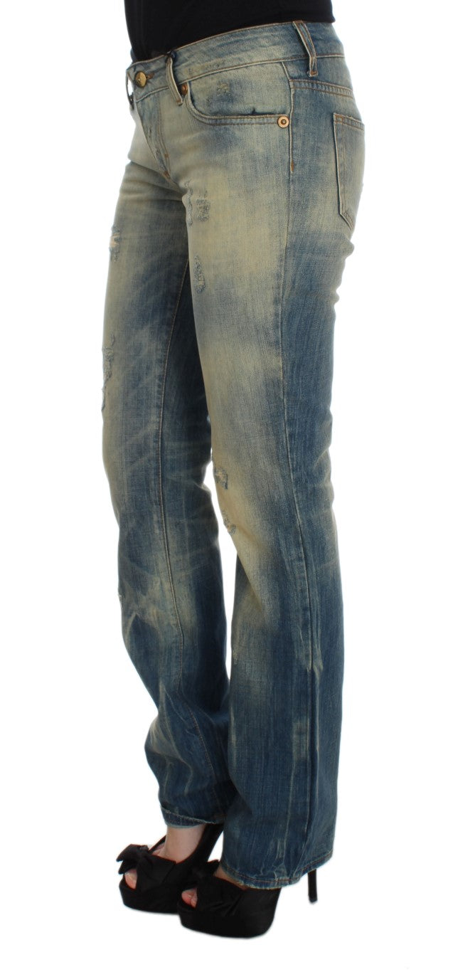 Cavalli Elegant Slim Bootcut Blue Jeans Cavalli