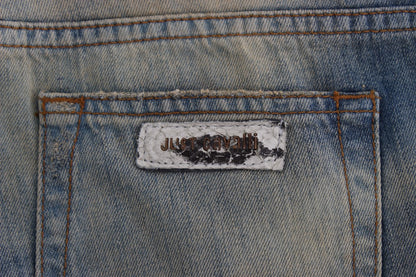 Cavalli Elegant Slim Bootcut Blue Jeans Cavalli