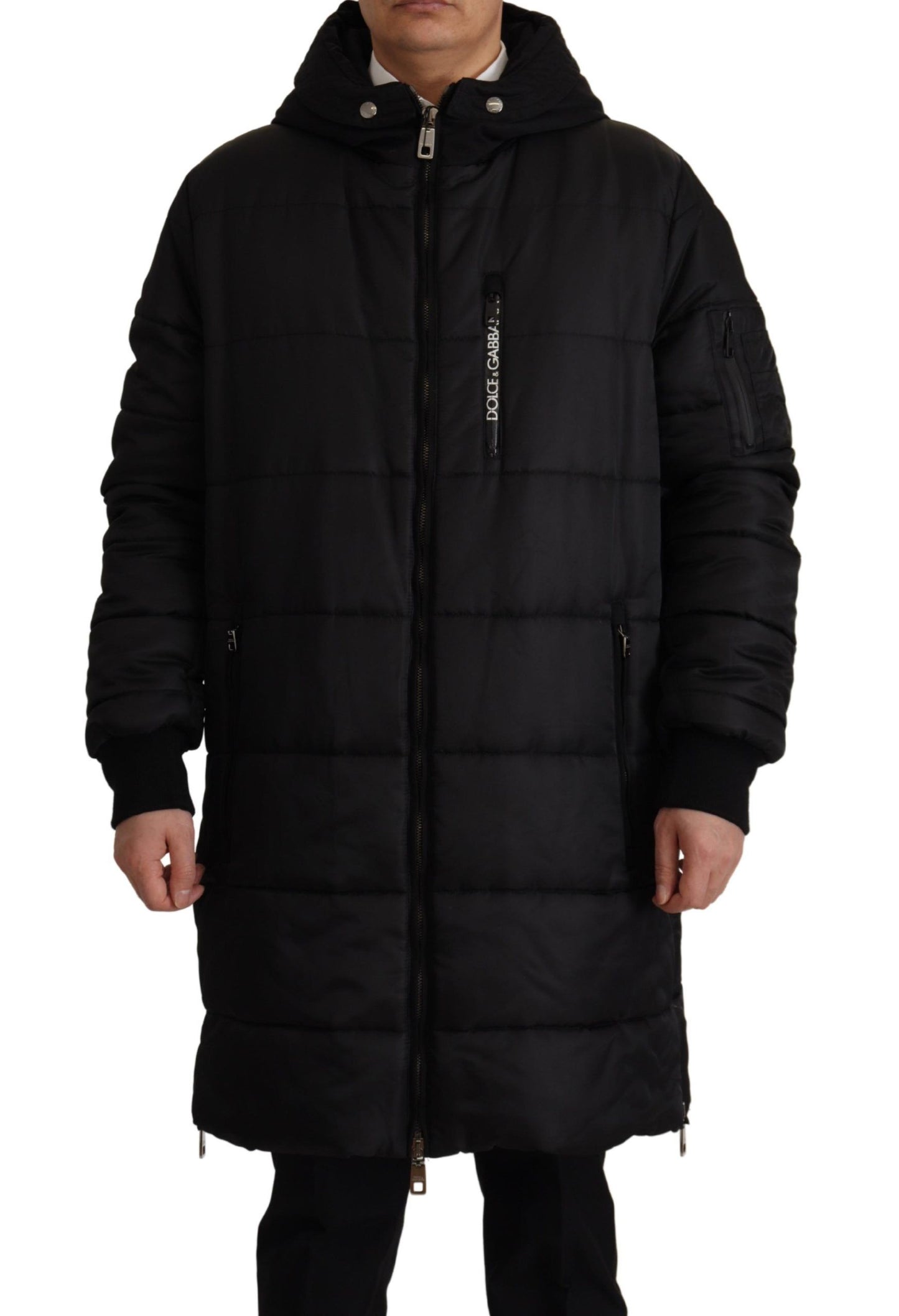 Dolce & Gabbana Elegant Black Hooded Parka Winter Jacket Dolce & Gabbana